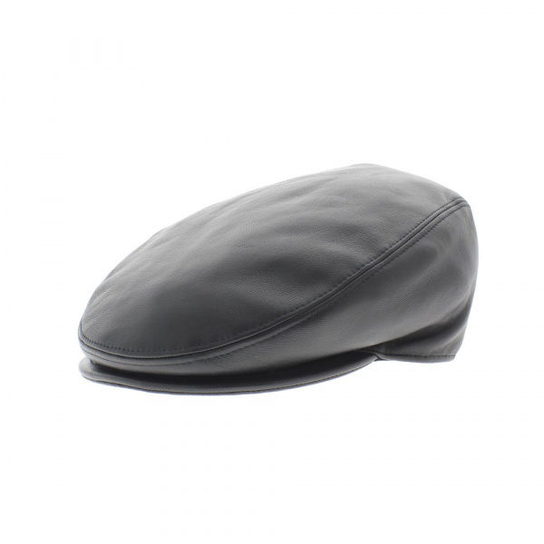 Casquette cuir plate