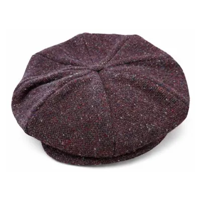 Irish Herringbone Cap Burgundy Heather - Hanna Hats Reference: 23001| Chapellerie Traclet