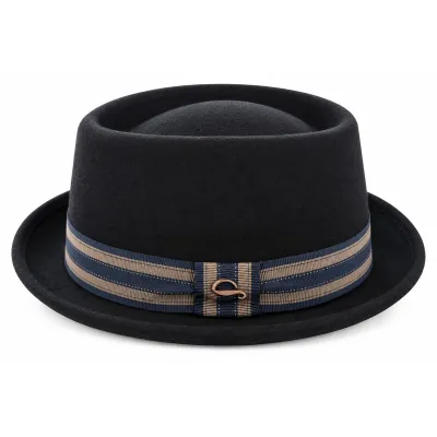 Trouville Black Wool Felt Pork Pie Hat - Göttmann Reference: 24527| Chapellerie Traclet