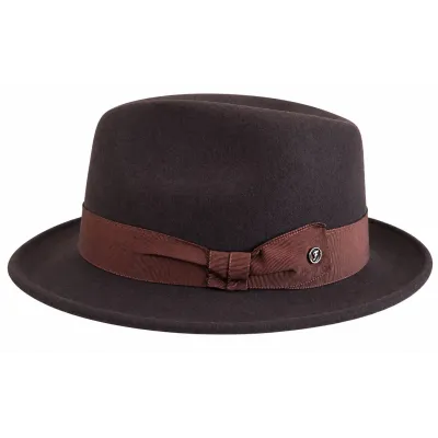 Chapeau Fédora Isidore Feutre Laine Marron - Fléchet