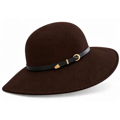 Capeline Rachel Feutre Laine Marron - Traclet