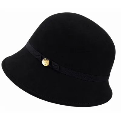 Zaus Black Wool Felt Cloche Hat - Traclet Reference: 24707| Traclet Hat Shop