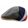 Casquette Plate Galway Patchwork Laine Vierge Multicolor - Traclet