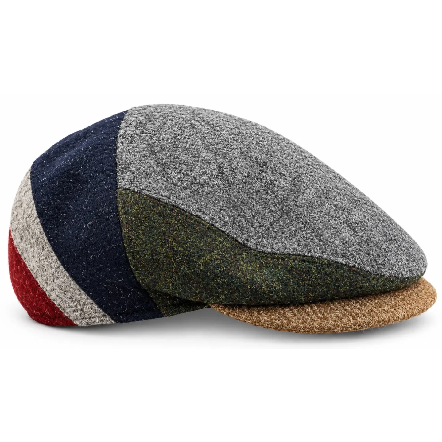 Casquette Plate Galway Patchwork Laine Vierge Multicolor - Traclet réf 24708 chapellerie traclet