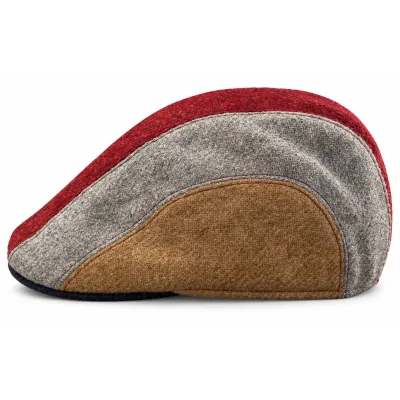 Connemara Multicolored Patchwork Virgin Wool Flat Cap – Traclet | Ref: 24709 | Traclet Hat Shop