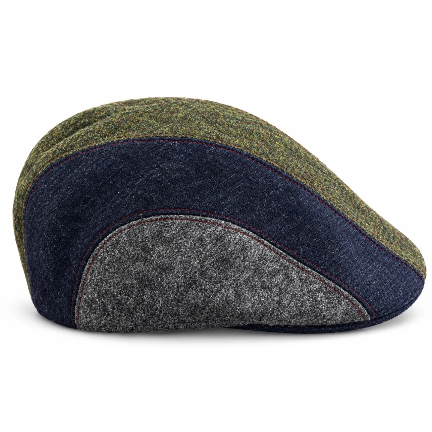 Connemara Multicolored Patchwork Virgin Wool Flat Cap – Traclet | Ref: 24709 | Traclet Hat Shop