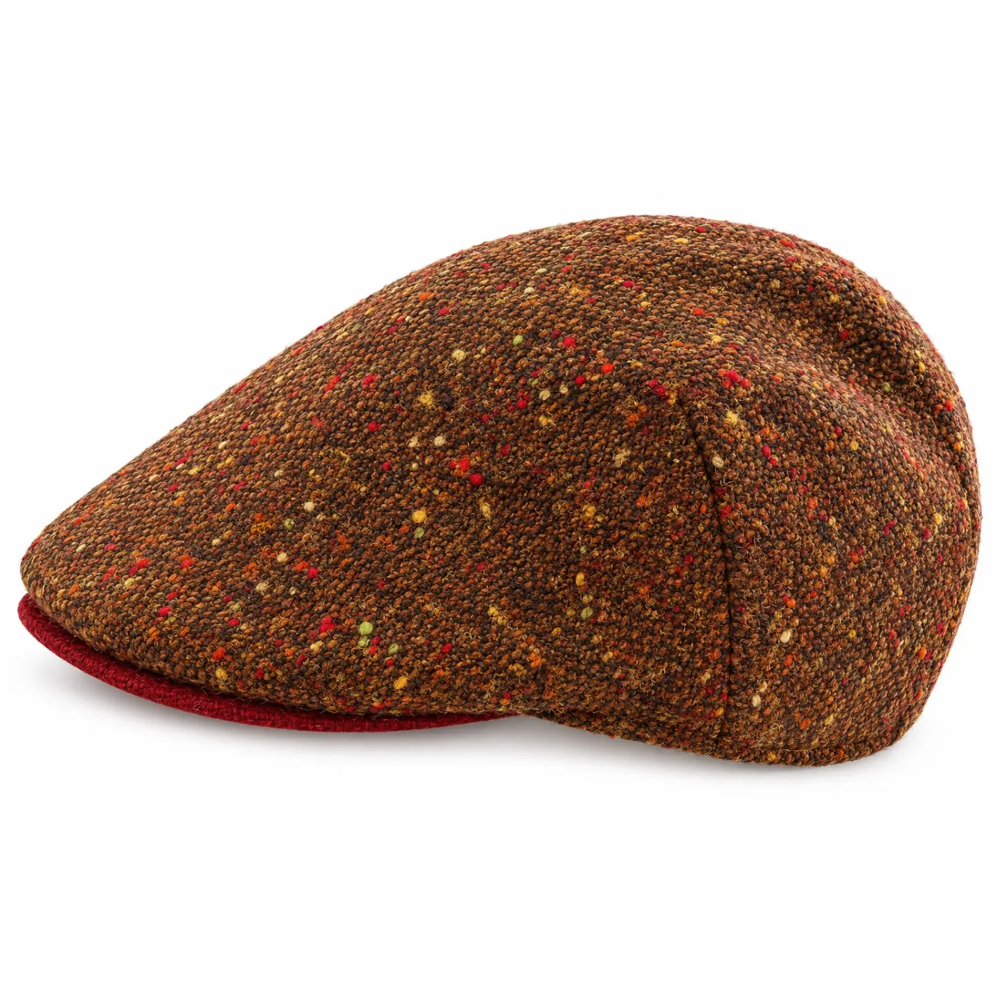 Donegal Rust Virgin Wool Tweed Flat Cap - Traclet | Ref: 24710 | Traclet Hat Shop