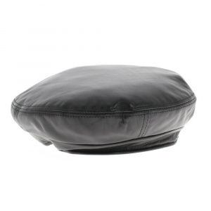 Béret cuir noir