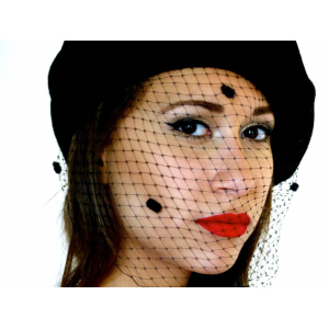 Beret voilette noir