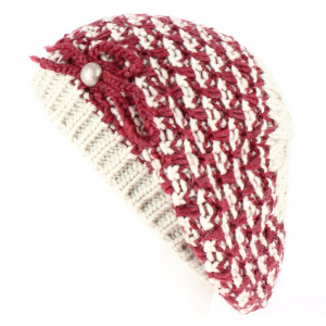 Béret / Bonnet Rosa Bordeaux/Beige - Traclet