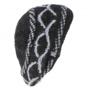 Beret / Bonnet Tricot Angora Lecce Noir - Traclet