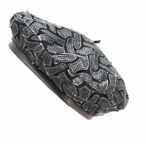Béret Louison Chevrons Noir & Gris- Mtm