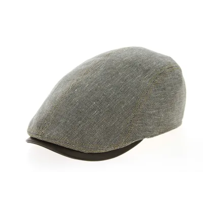 Brown Cotton & Linen Jackson Flat Cap - Göttmann Reference: 10469 | Traclet Hat Shop