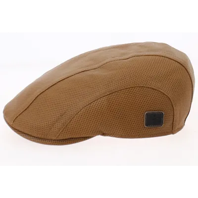 Casquette Bombée Baxter Cuir Camel - Göttmann Reference : 11723 | Chapellerie Traclet