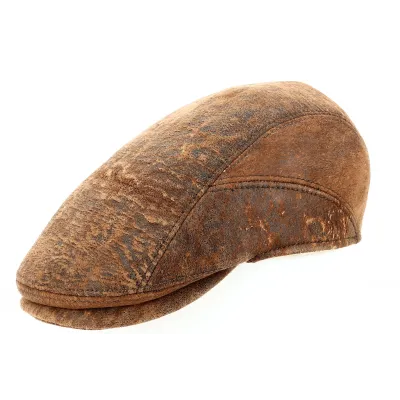 Casquette Bombée Richmond Cuir Camel - Göttmann Reference : 13549| Chapellerie Traclet