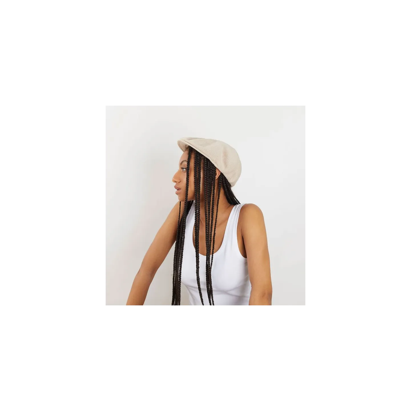 Basque Summer Beret Serra Cotton Beige - Laulhère