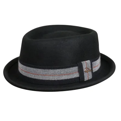 Chapeau Pork Pie Gangi Feutre Noir - Göttmann Reference : 16889| Chapellerie Traclet